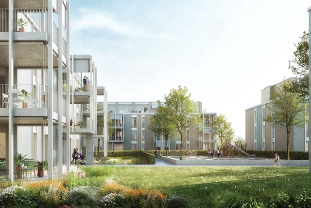 So soll es bald einmal im Quartier Lammet aussehen. Visualisierungen: zVg