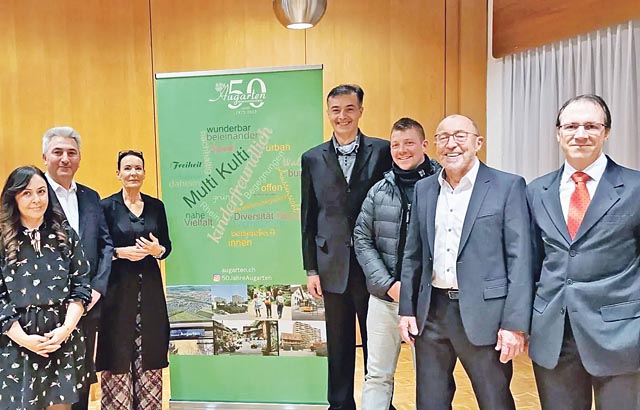 Von links: Özlem Özcevik, Sherif Karadeniz, Béa Bieber, Mladen Radulj, Peter Geiselhart, Christian Müller, Marcel Schramli. Auf dem Bild fehlen: Araz Abram, Cengiz Bozkurt. Foto: zVg